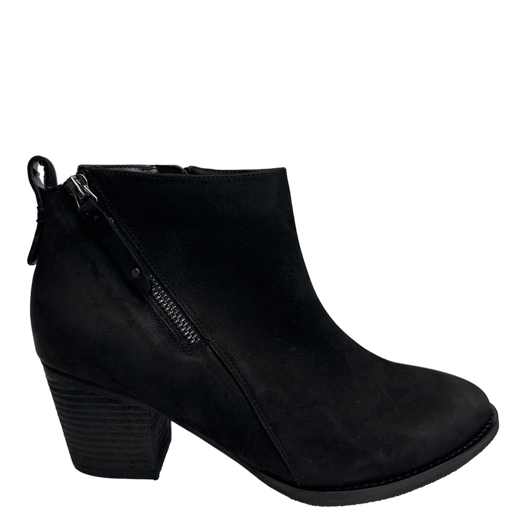 Aqua College Nancy Black Suede Nubuck Waterproof Ankle Booties Boot Size 9.5 M